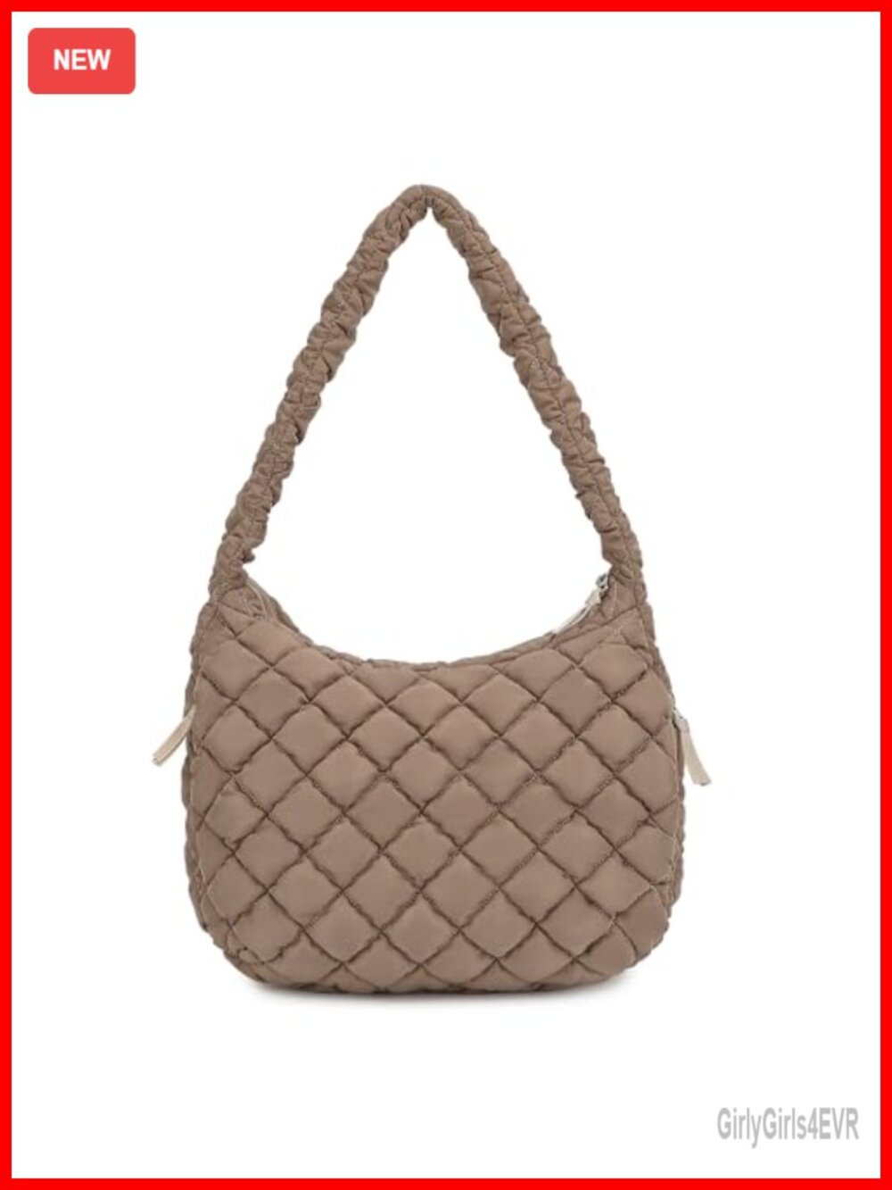 Quilted Puffer Tote Bag for Women, Large Lightweight Nylon Shoulder Bag with